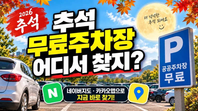 2026 추석 무료주차장 9000곳｜네이버지도·카카오맵 검색방법