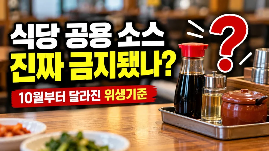10월부터 식당 공용 소스 금지?｜간장·쌈장 테이블 비치 실제 기준